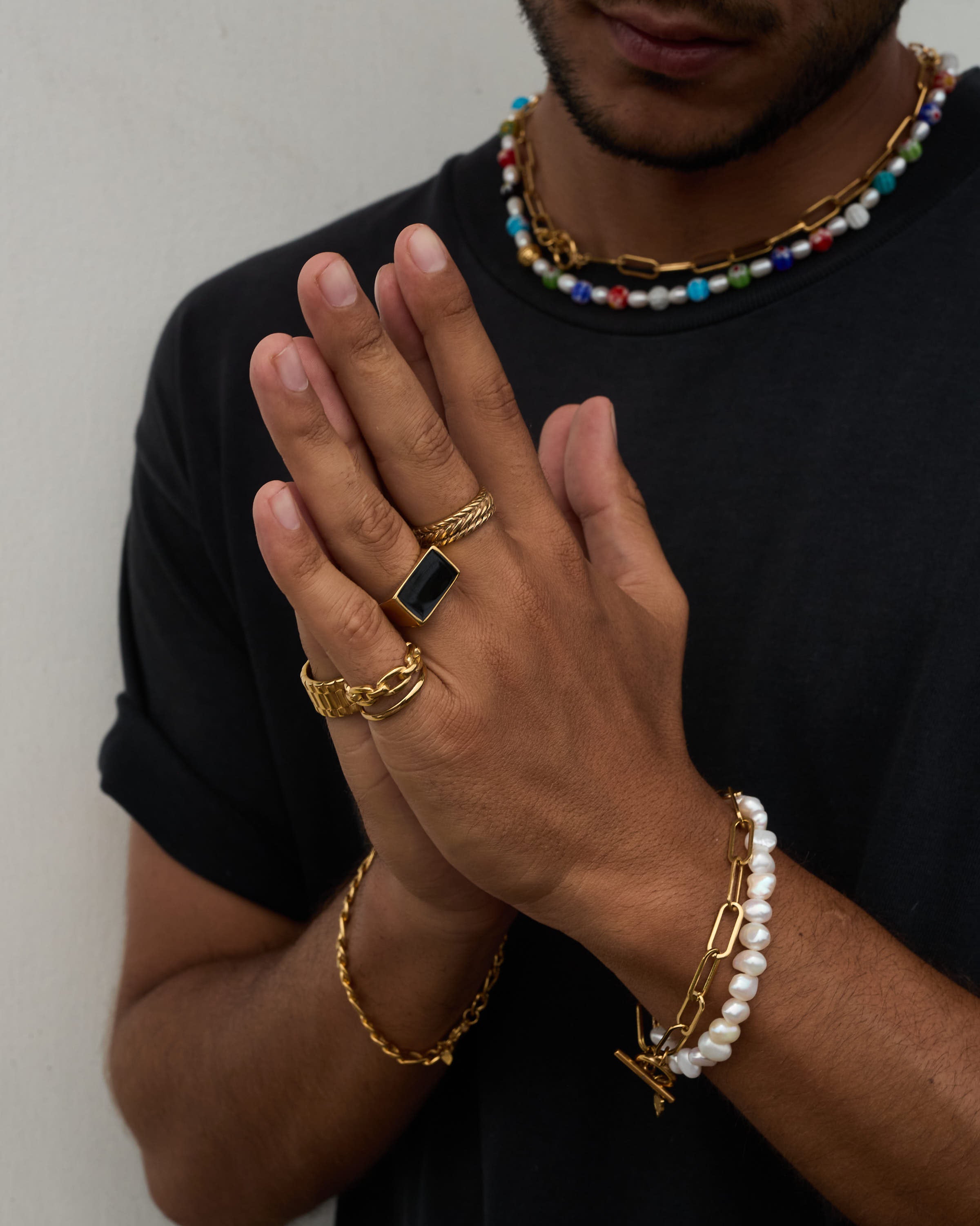 Men wearing store gold rings