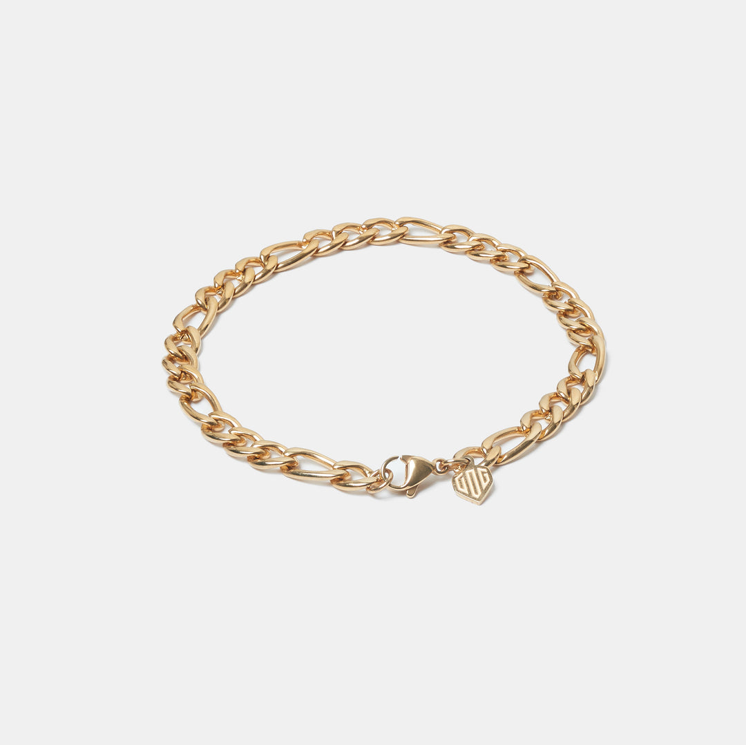 Figaro Bracelet Gold #material_gold