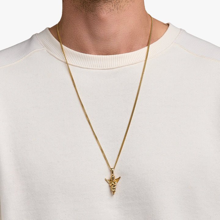 Evil Boy Necklace Gold #material_gold