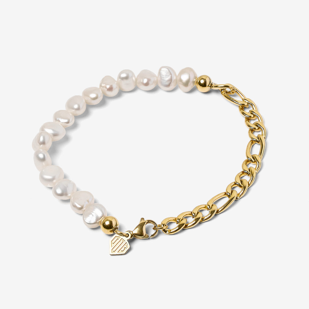City of Gold Figaro Pearl Bracelet Gold #material_gold