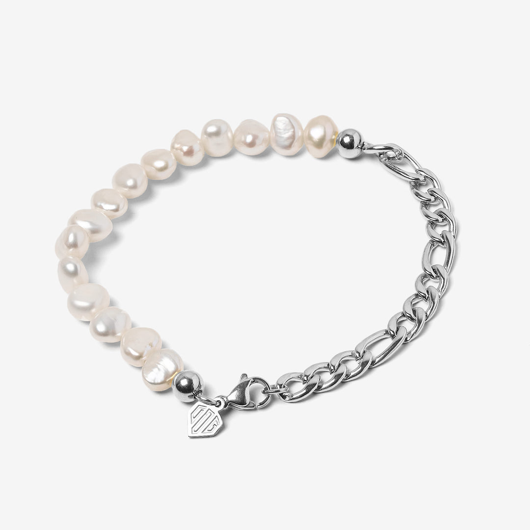 City of Gold Figaro Pearl Bracelet Silver #material_silver