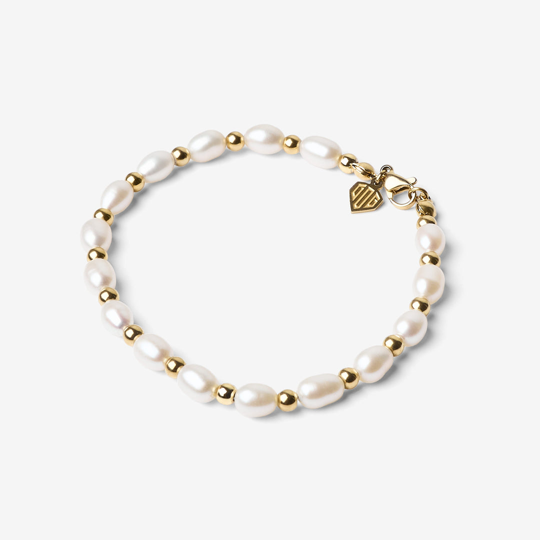 Pearl Bracelet Gold #material_gold