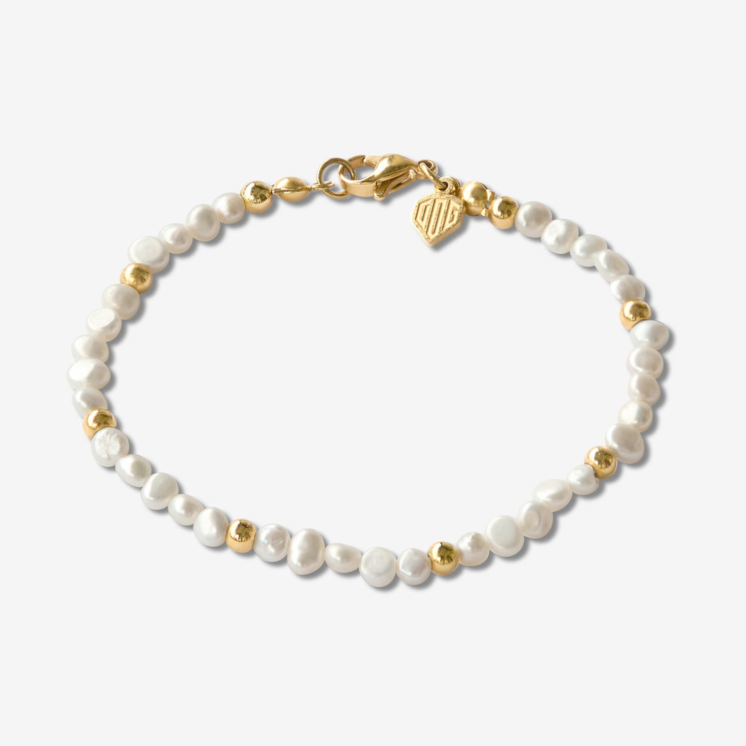 Pearl Bead Bracelet #material_gold