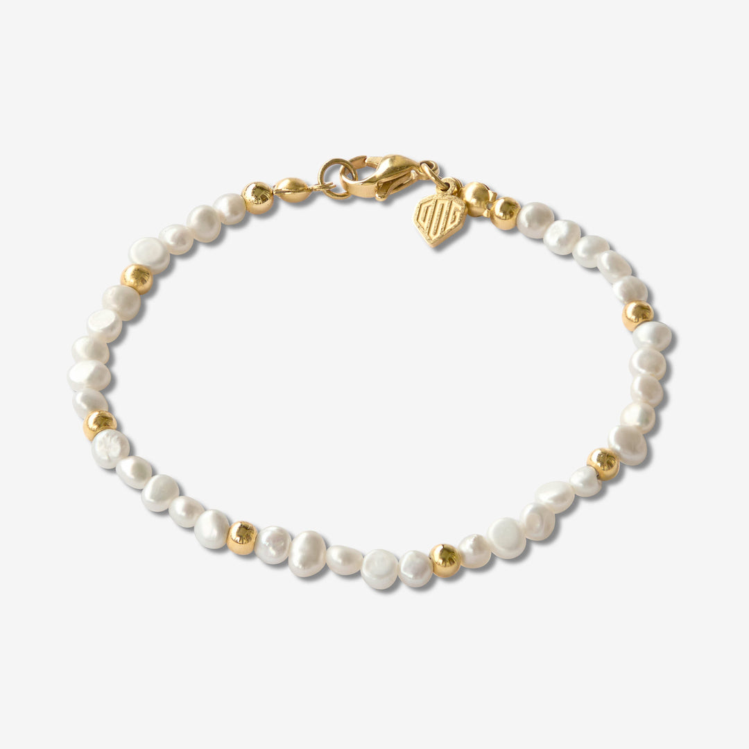 Pearl Bead Bracelet #material_gold