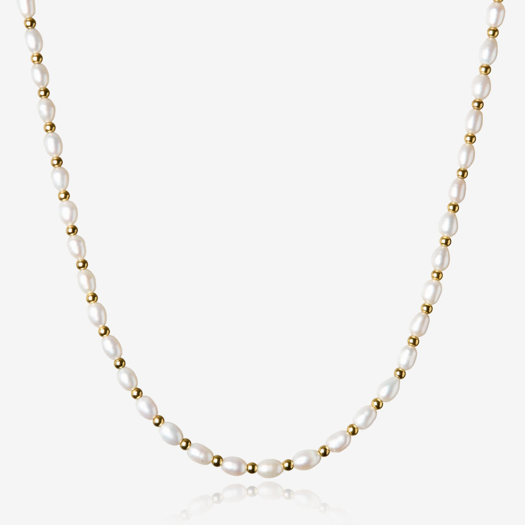 Pearl Necklace Gold #material_gold