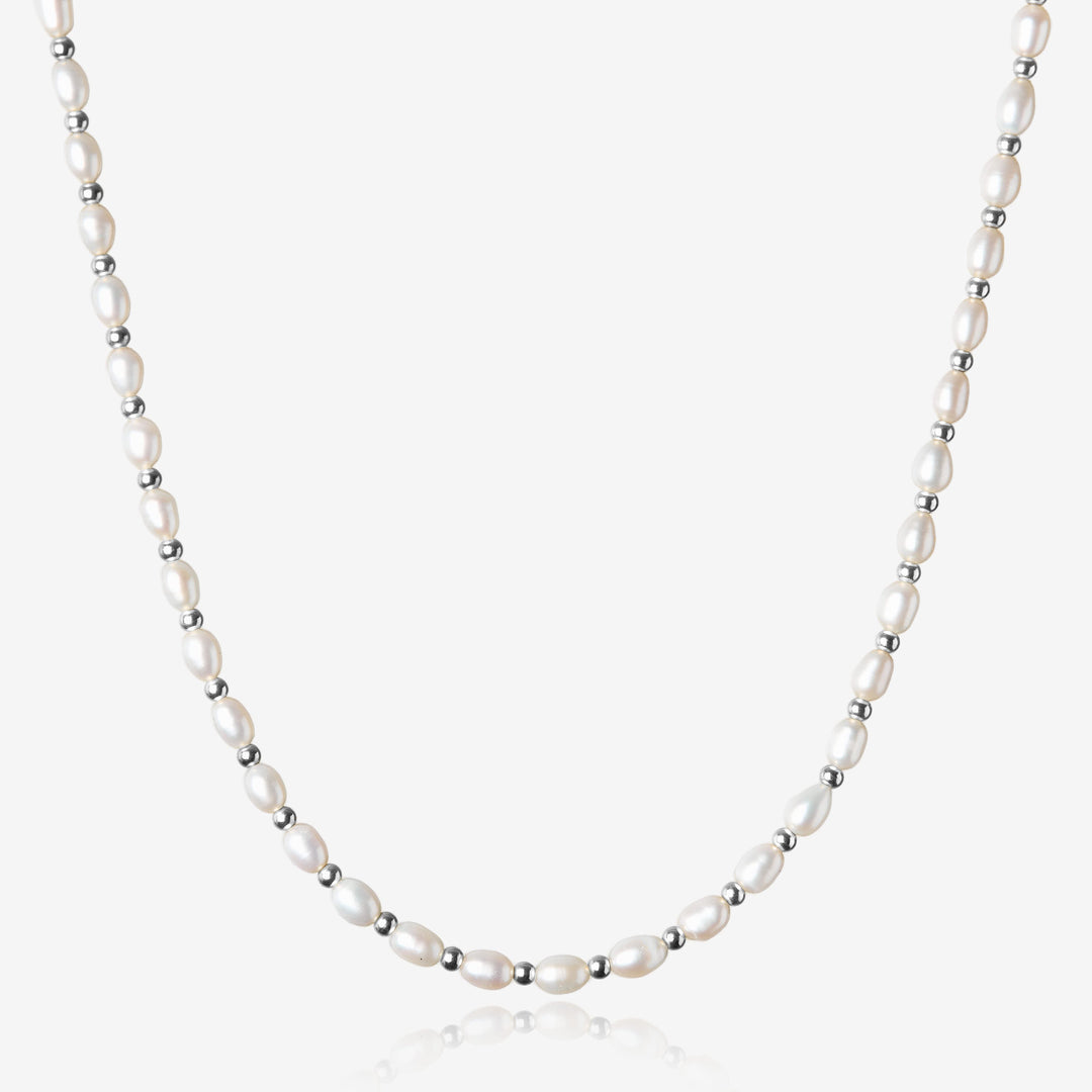 Pearl Necklace Silver #material_silver