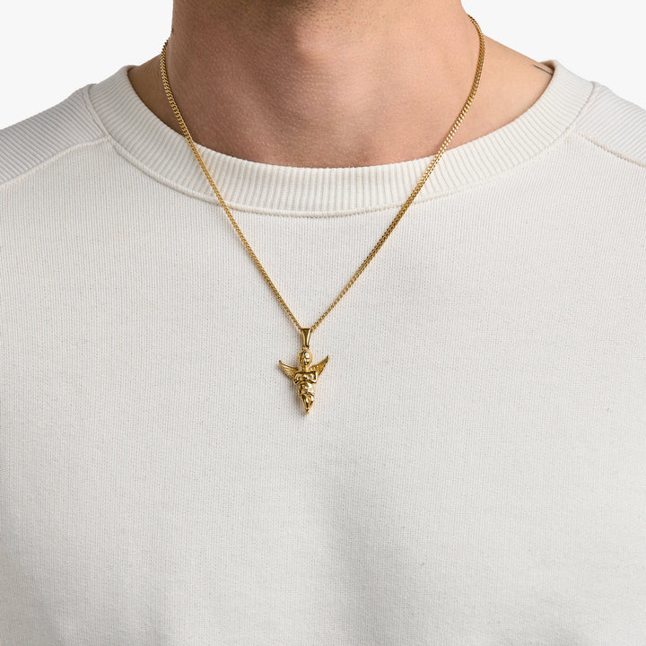 Evil Boy Necklace Gold #material_gold