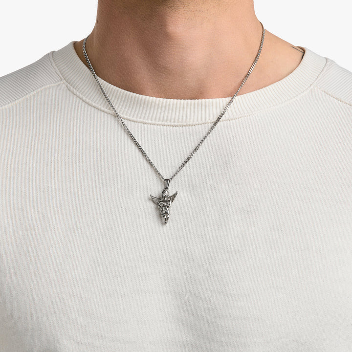 Evil Boy Necklace Silver #material_silver