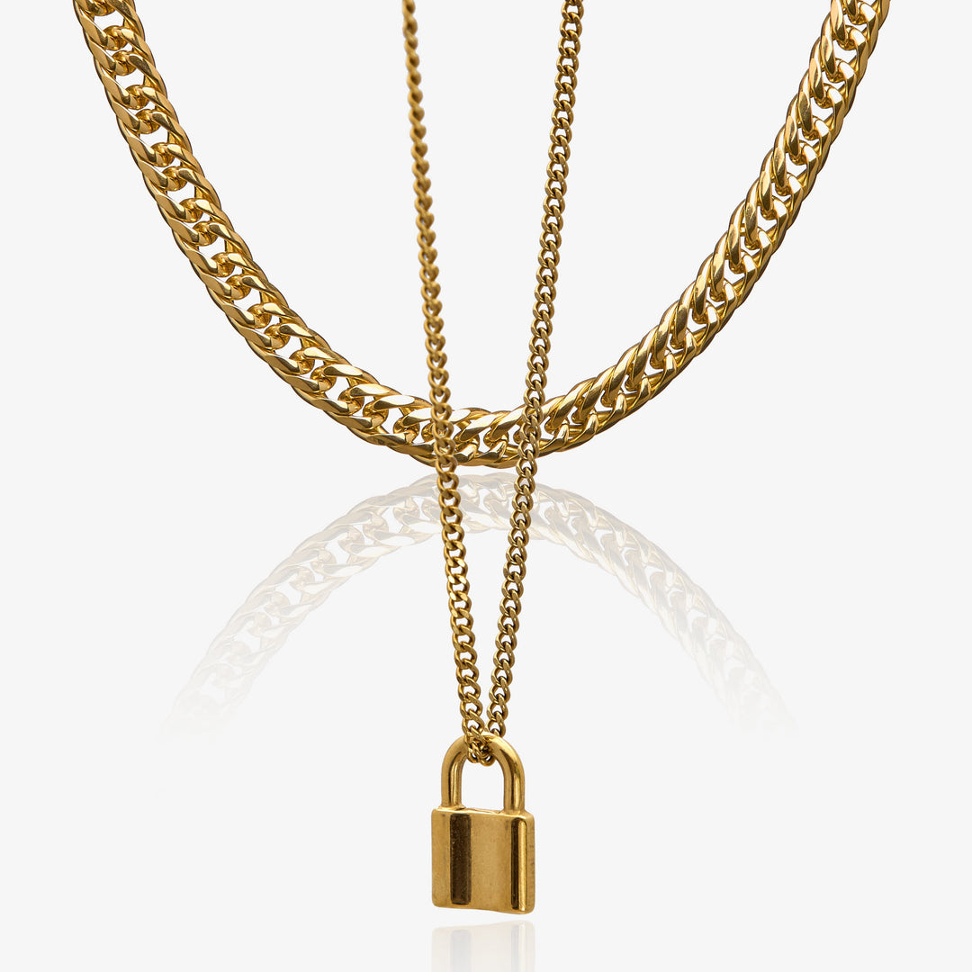 ON LOCK NECKLACE SET | GOLD