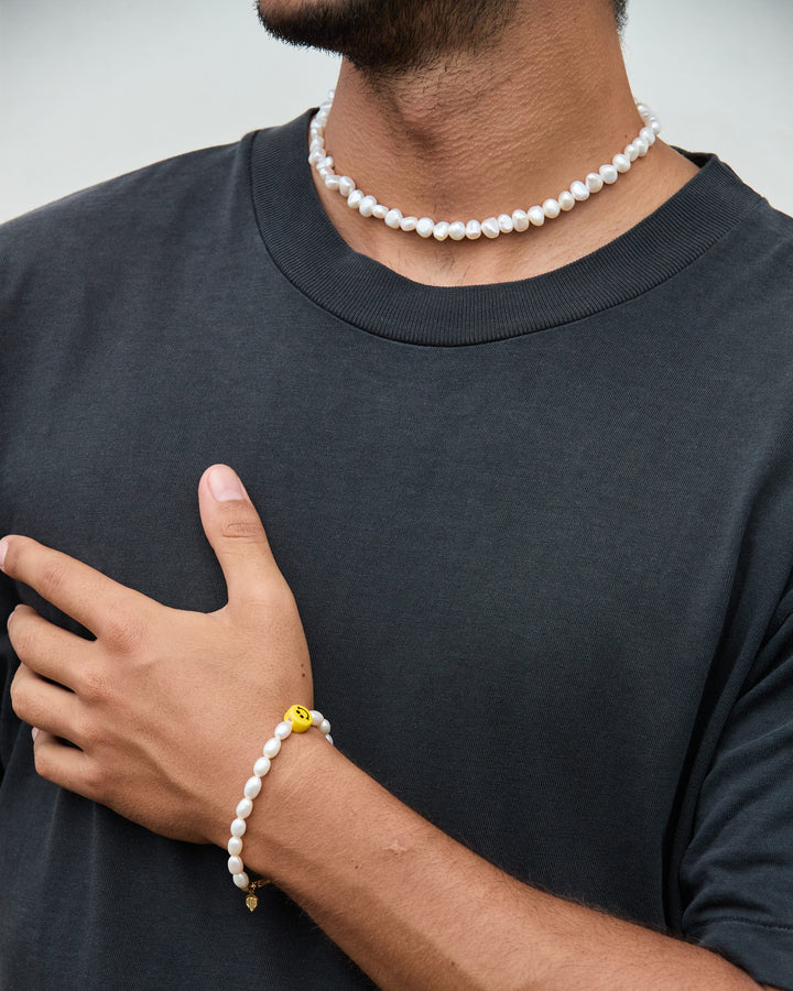 City of Gold Smile Pearl Bracelet #material_gold
