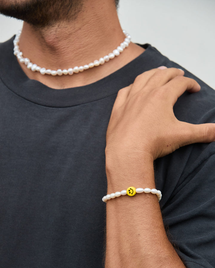 City of Gold Smile Pearl Bracelet #material_gold