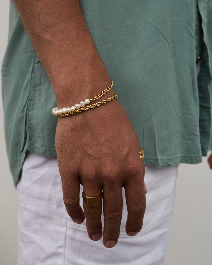City of Gold Oyster Pearl Bracelet Gold #material_gold