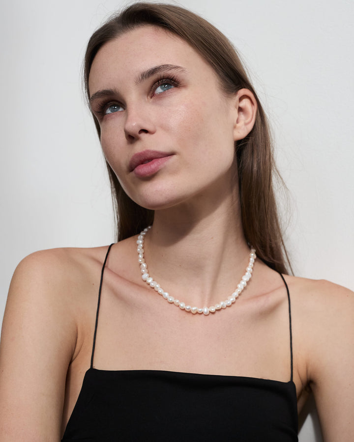 Pure Pearl Necklace #material_gold