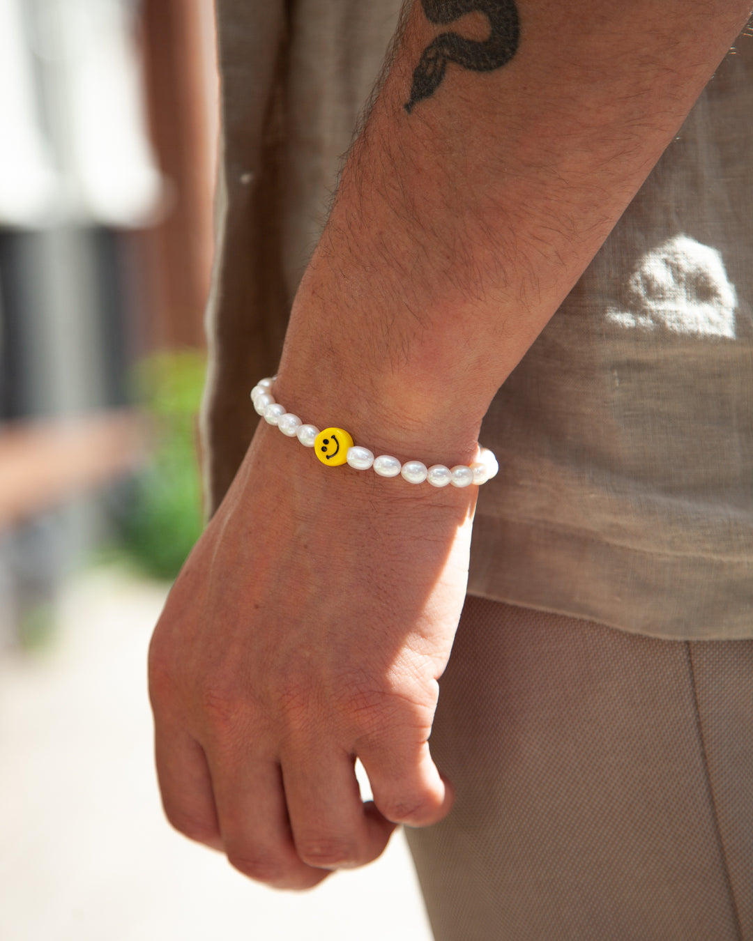 City of Gold Smile Pearl Bracelet  #material_gold