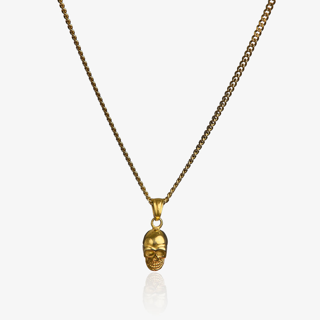 Skull Necklace Gold #material_gold