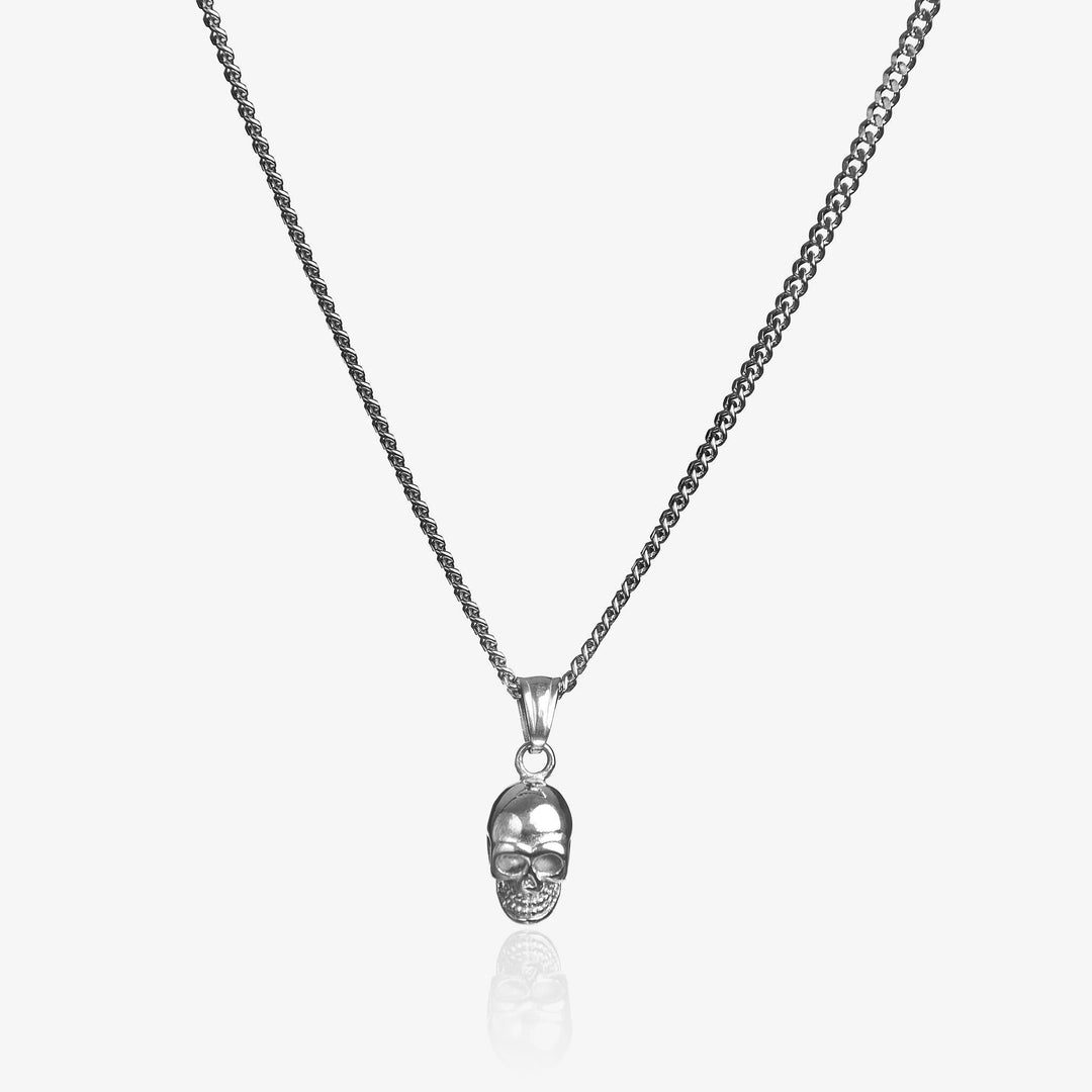 Skull Necklace Silver #material_silver